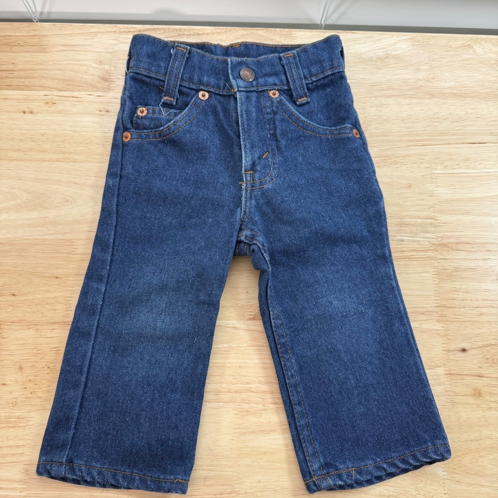 Vintage Levi's Jeans Kids Dark Blue Denim Pockets Srtaight Fit USA Made 0 X 18"